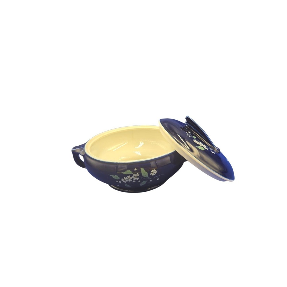 HALL Sundial Cobalt Blue Garden 1.5qt Lidded Casserole Dish Made in USA 2068